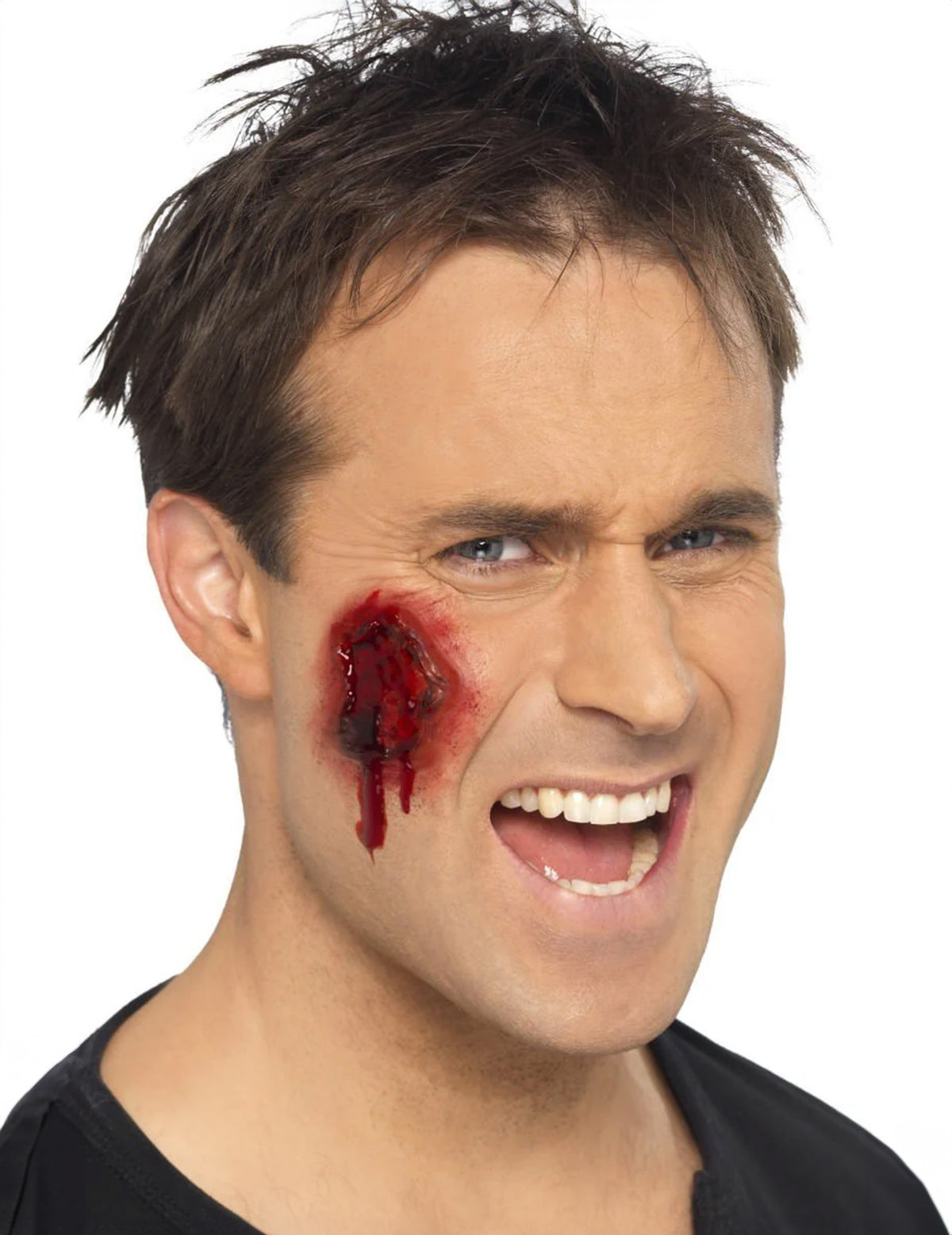 Plaie sanglante sur la joue du kit blessures Halloween