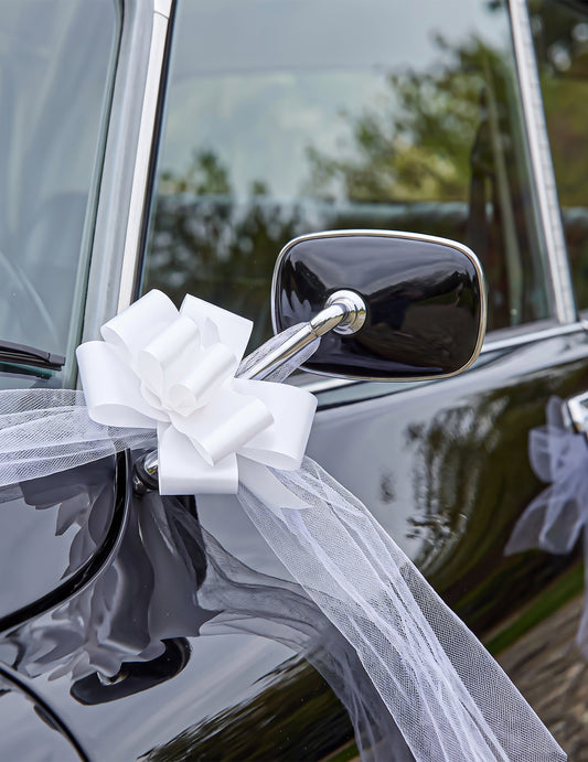 Kit de decoração de carro de casamento com tule e laços