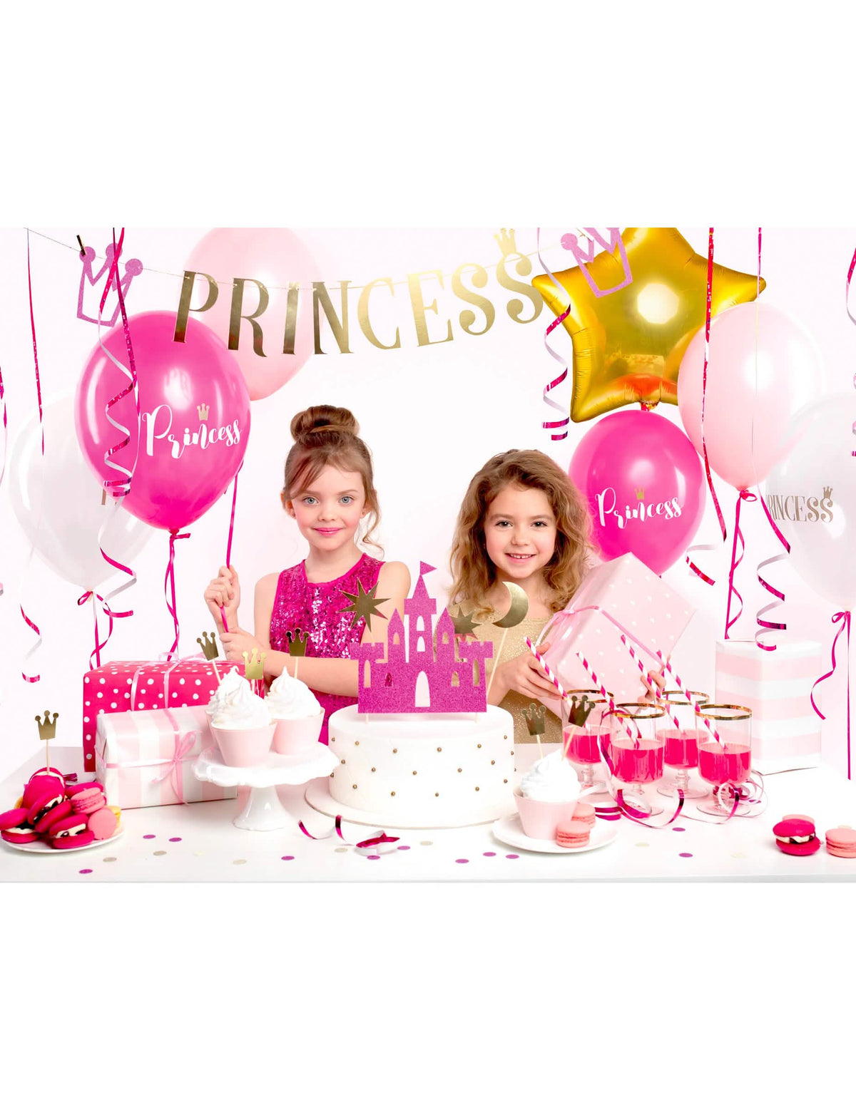 Mise em situação do kit decoração aniversário princesa