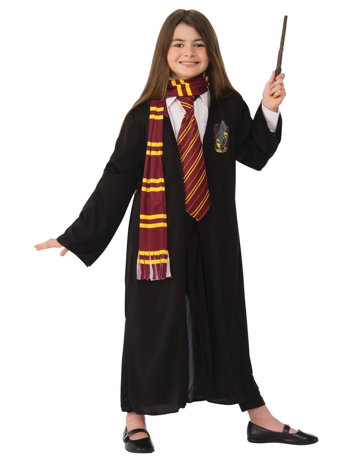 Vista geral do kit de disfarce e acessórios Harry Potter