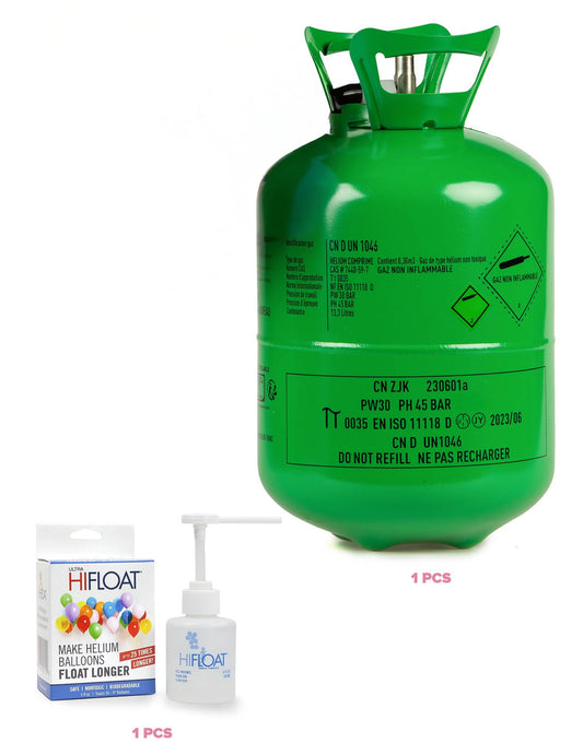 Kit garrafa grande de hélio até 50 balões com Hi-Float