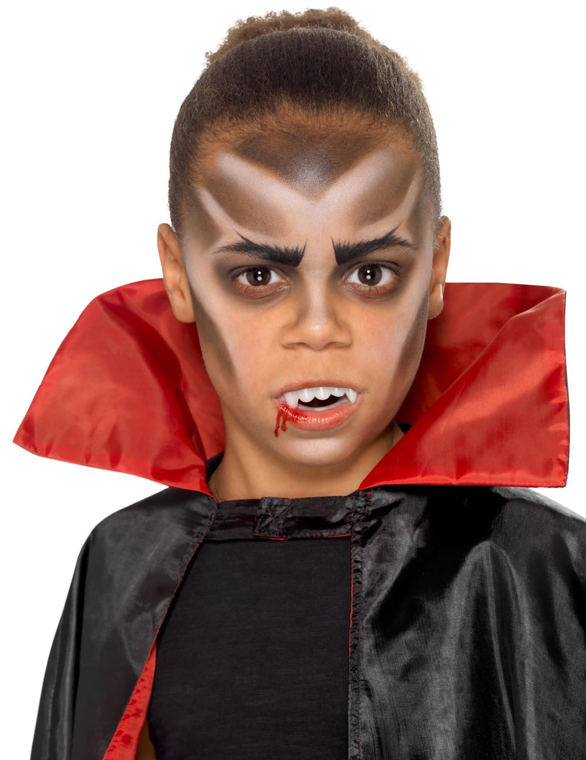Kit maquillage vampire avec dentier pour enfant rouge et noir