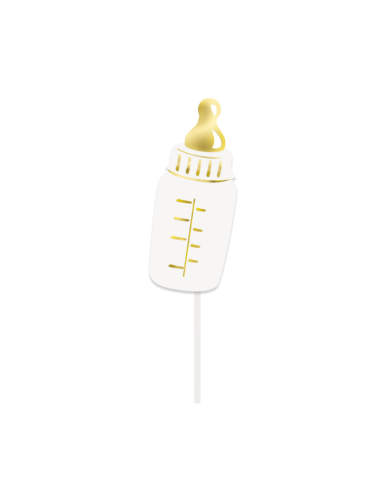 Accessoire biberon blanc et doré du kit photobooth hello baby