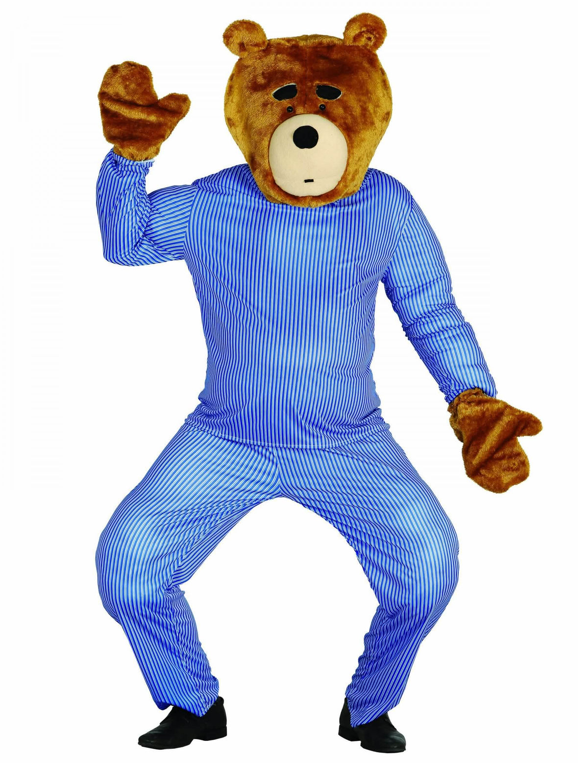 Kit de cabeça e mãos de urso de peluche para adulto castanho