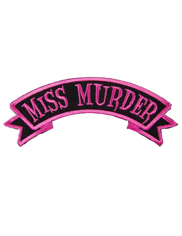 Patch gothique Miss Murder pour adulte rose et noir