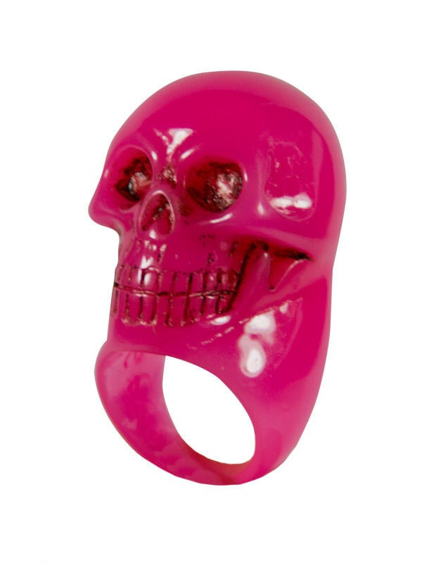 Bague tête de mort pour adulte rose