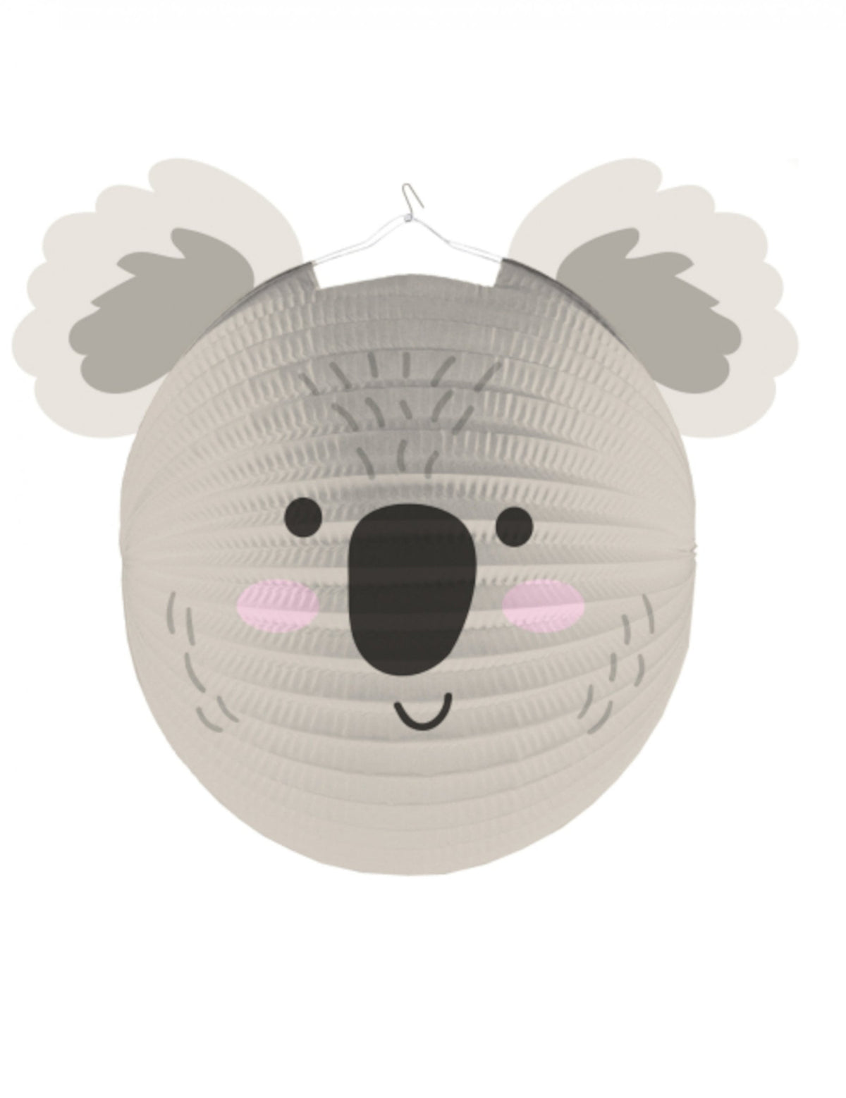 Lanterne à suspendre koala pour décoration gris en papier