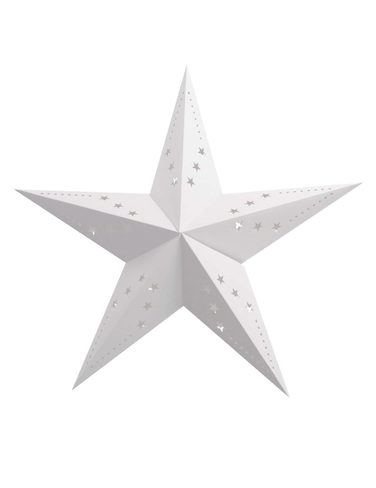 Lanterna estrela para decoração de festa branca em papel cartonado