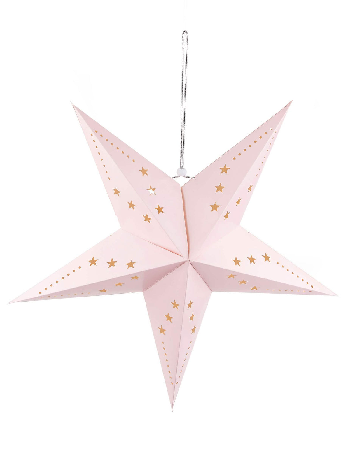 Lanterna estrela para decoração cor de rosa claro