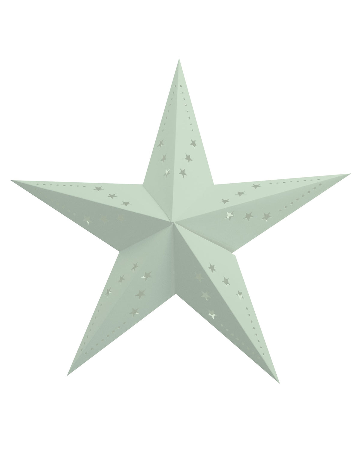 Lanterne étoile pour décoration verte menthe en papier