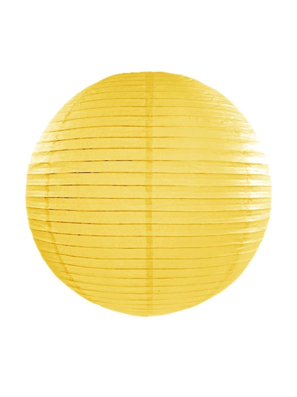 Lanterne japonaise pour décoration jaune en papier de soie