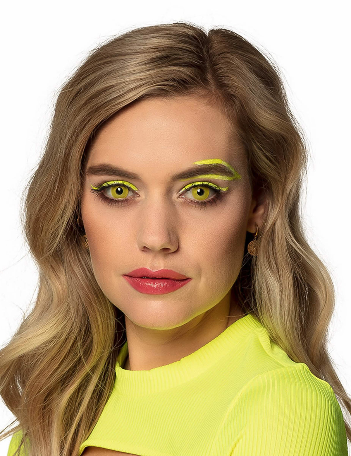 Aspeto usado das lentes fantasma UV para adulto amarelo