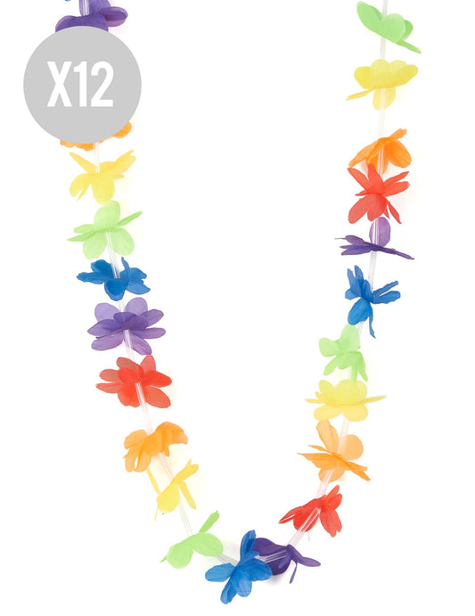 Kit de 12 Colares Havaianos de boas-vindas multicores