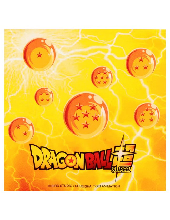 Serviettes en papier Dragon Ball Z pour fête orange et jaune avec boules de cristal