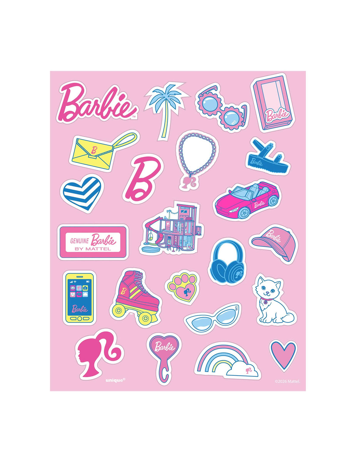 Conjunto de 4 folhas de autocolantes Barbie™