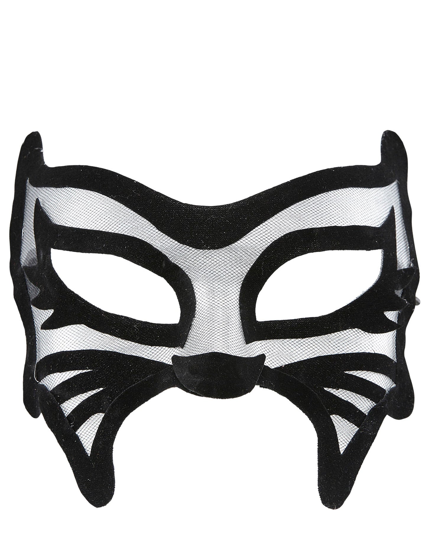 Détail de la résille du loup chat pour femme noir sexy