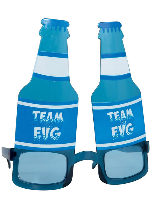 Lunettes bouteilles de bière Team EVG pour adulte bleu