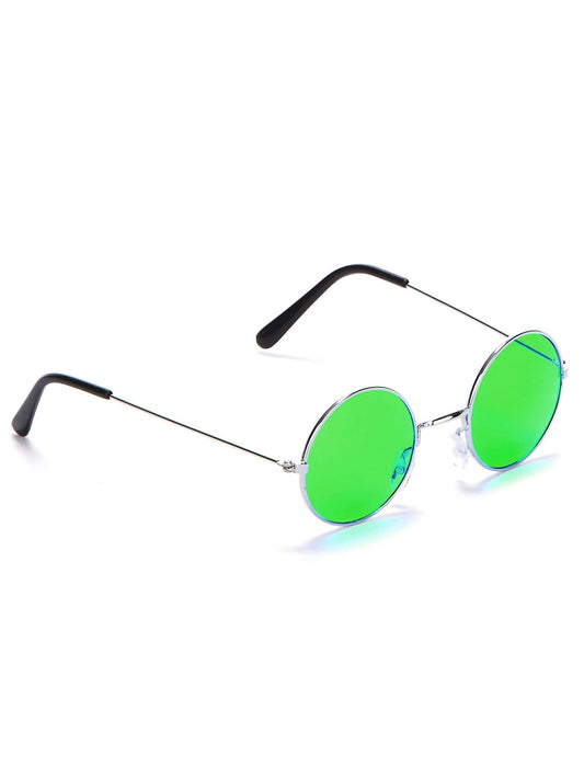Óculos redondos verdes hippie para adultos