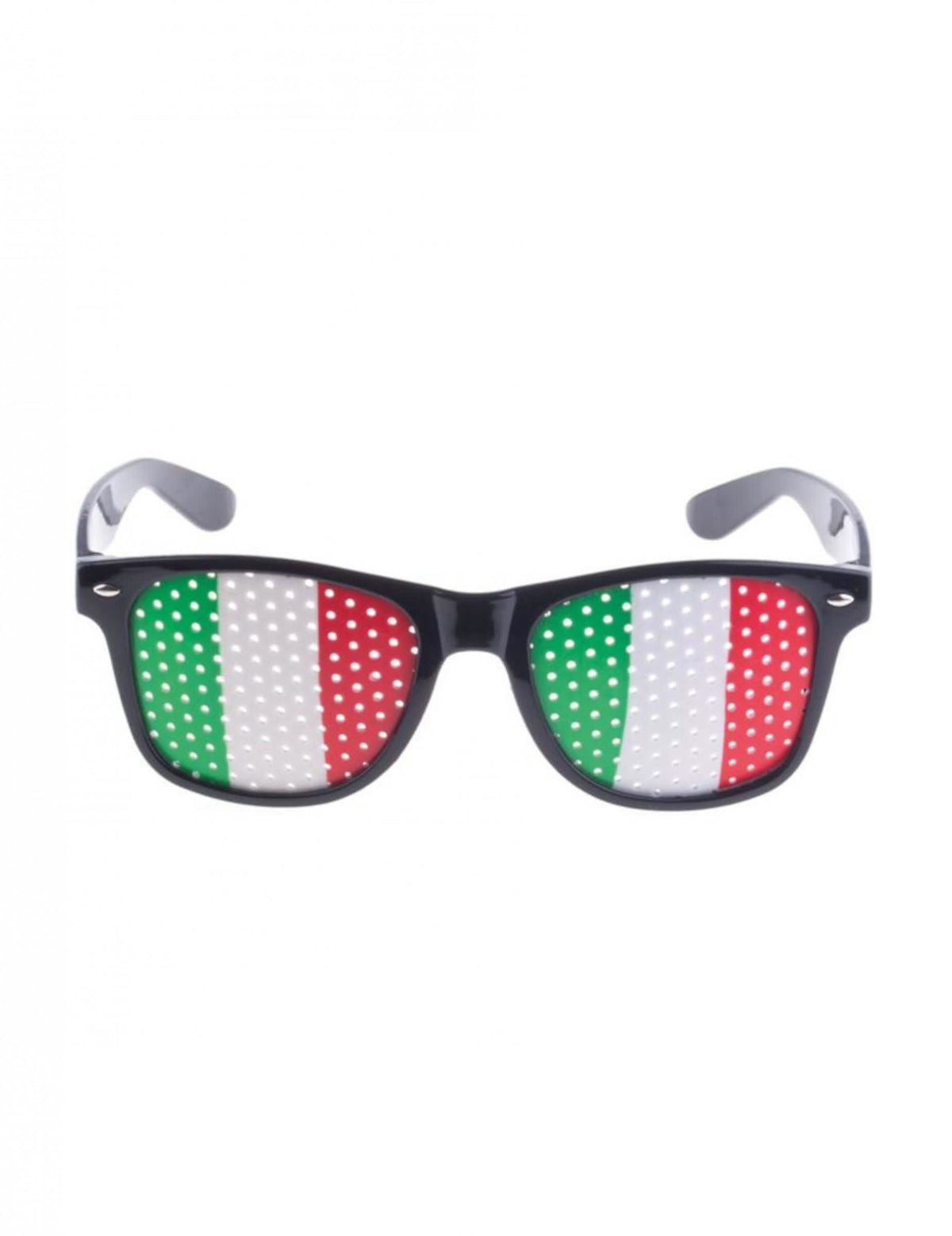 óculos adepto bandeira itália para adulto armação preta e lentes perfuradas tricolores