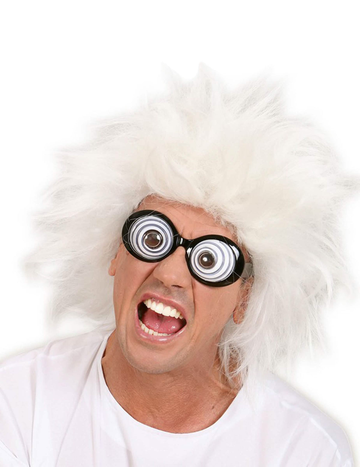óculos olhos loucos para adulto pretos com efeito espiral