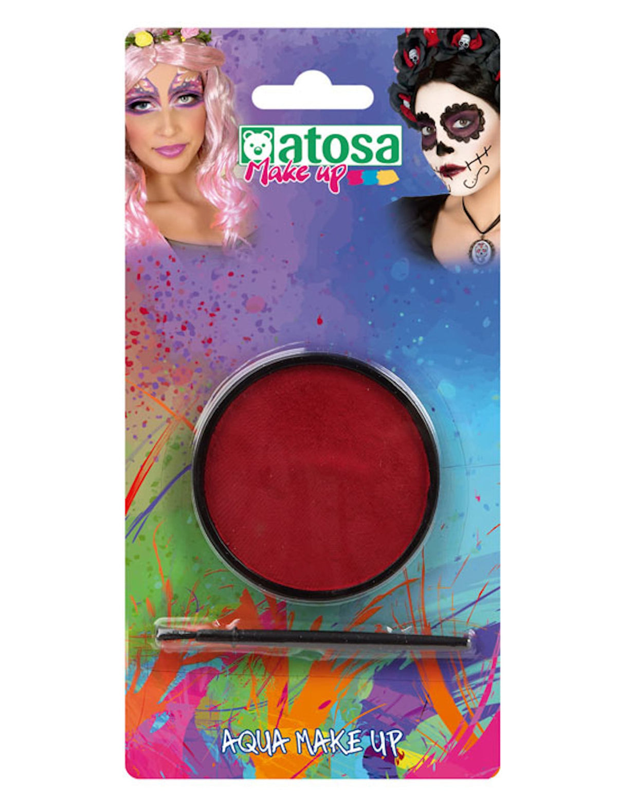 Maquilhagem à base de água para adulto vermelho com pincel