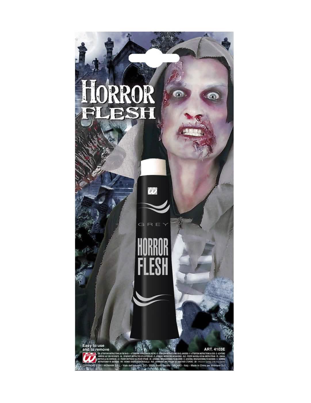 Maquilhagem de pele de halloween para adulto cinzento efeito carne