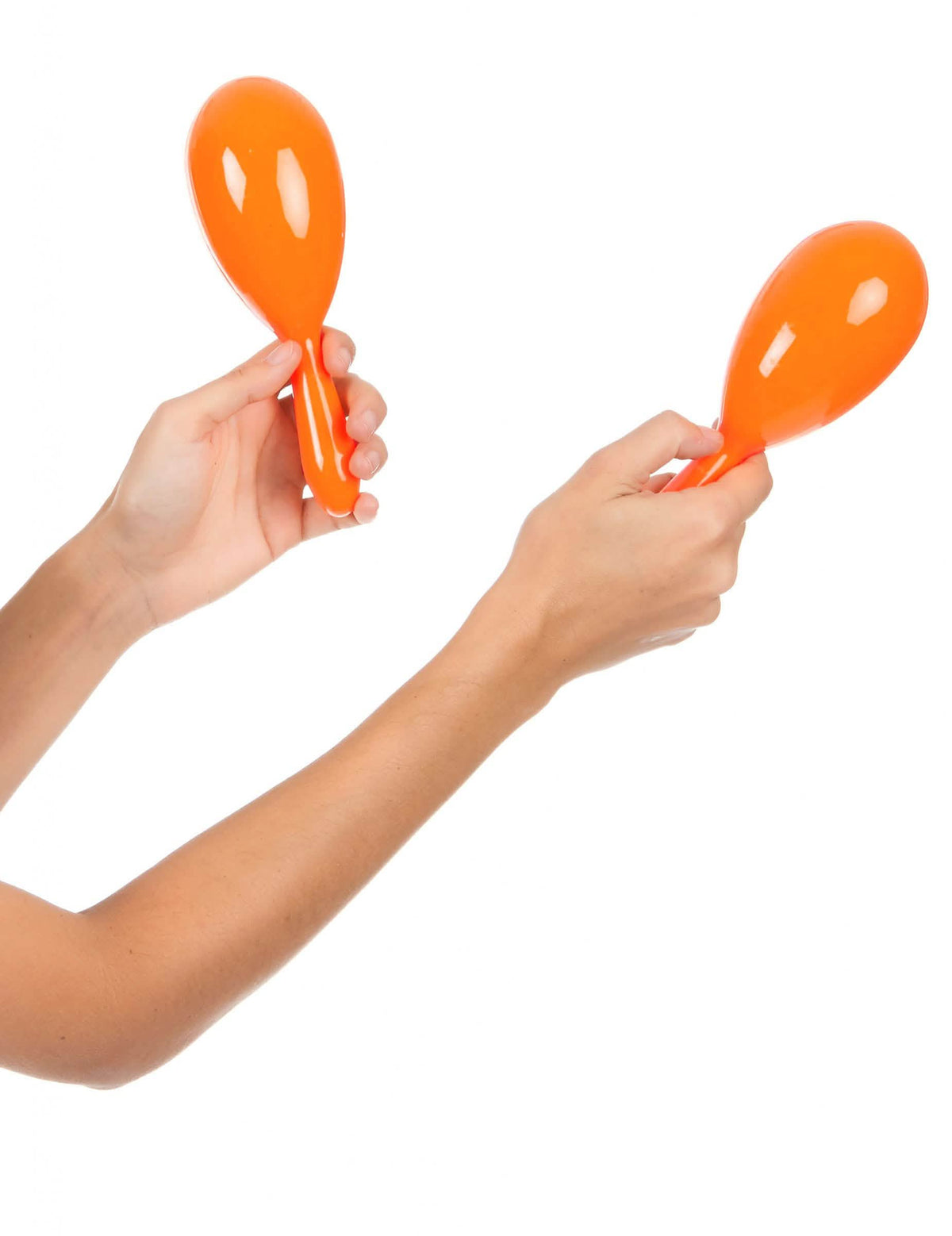 Mise em situação das maracas para adulto cor de laranja