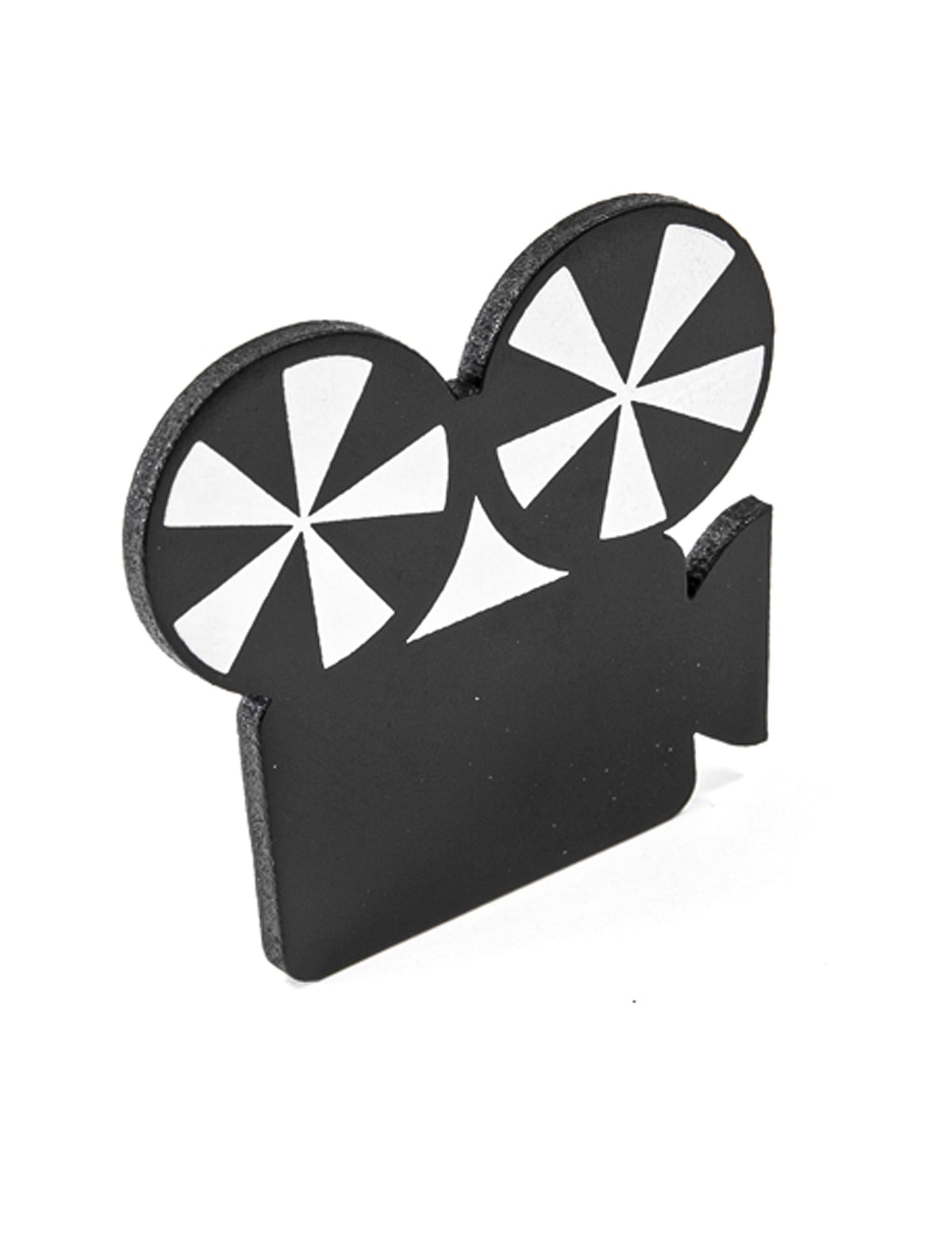 Marque place caméra cinéma pour fête noir et blanc en bois ardoise