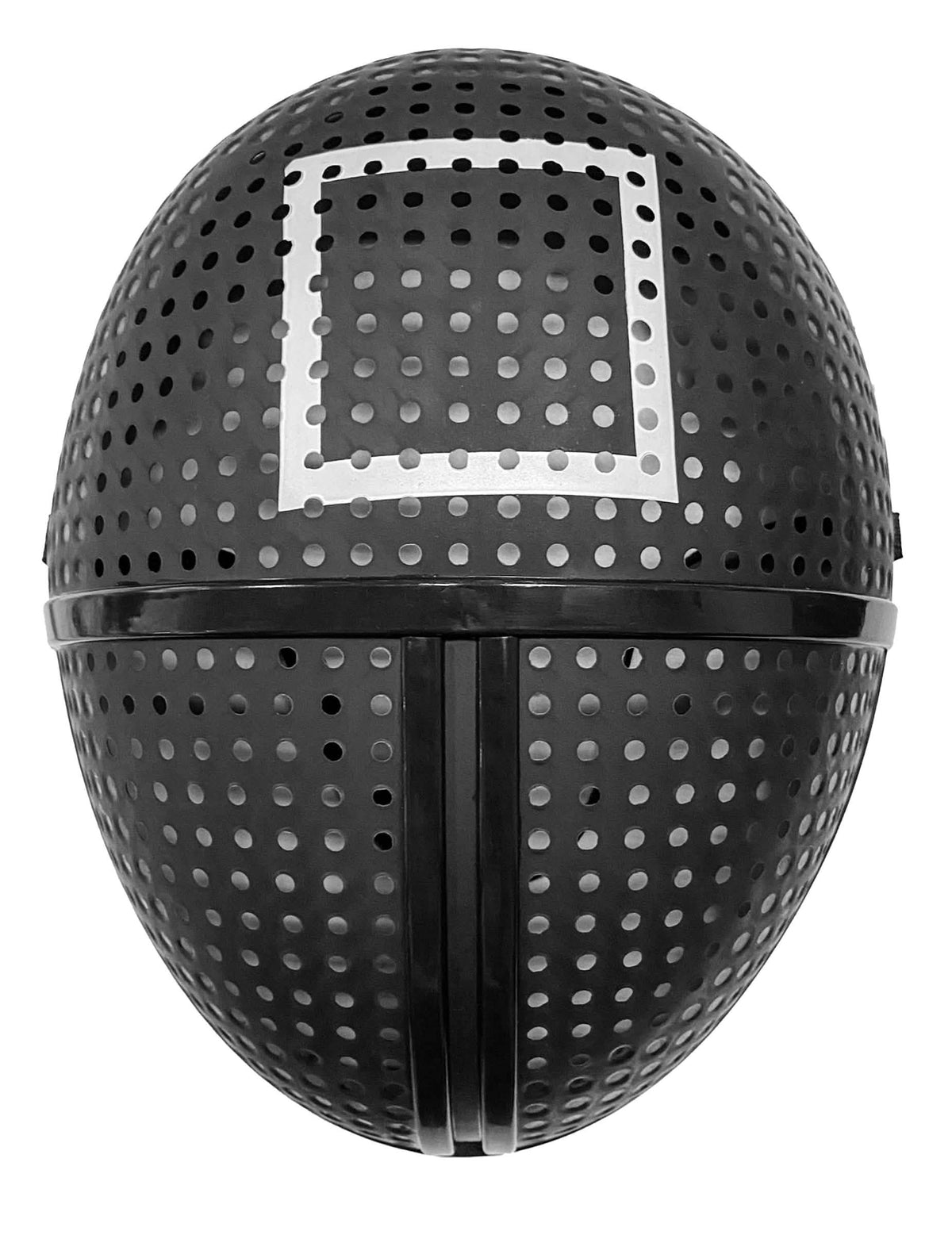 Masque en plastique gardien de jeu symbole carré pour adulte noir