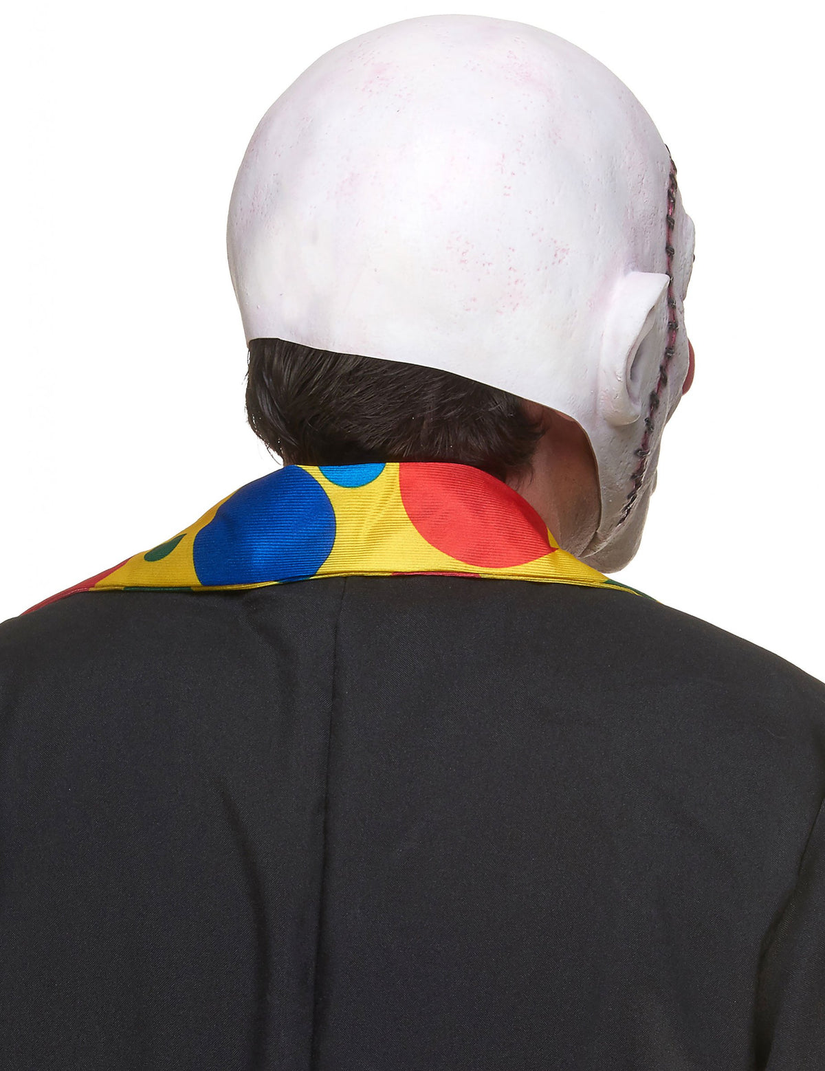 Vue de dos du masque latex clown crâne recousu