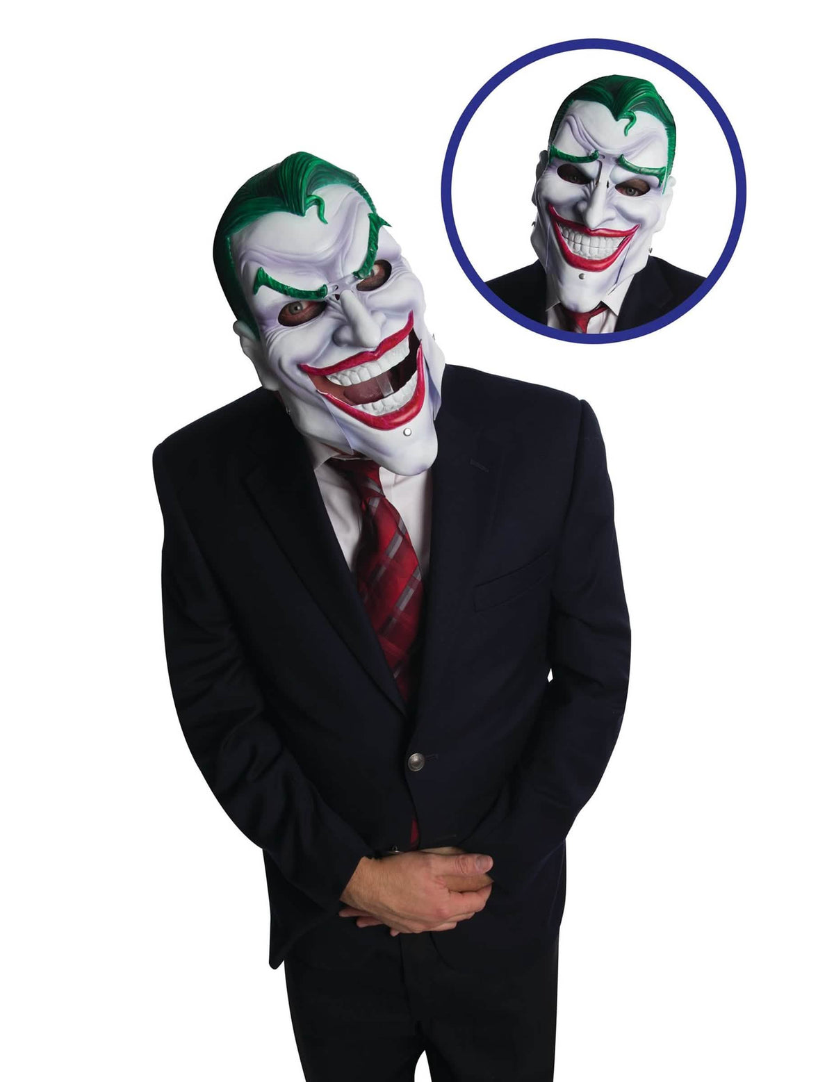 Detalhe da mandíbula móvel da máscara luxo articulada Joker