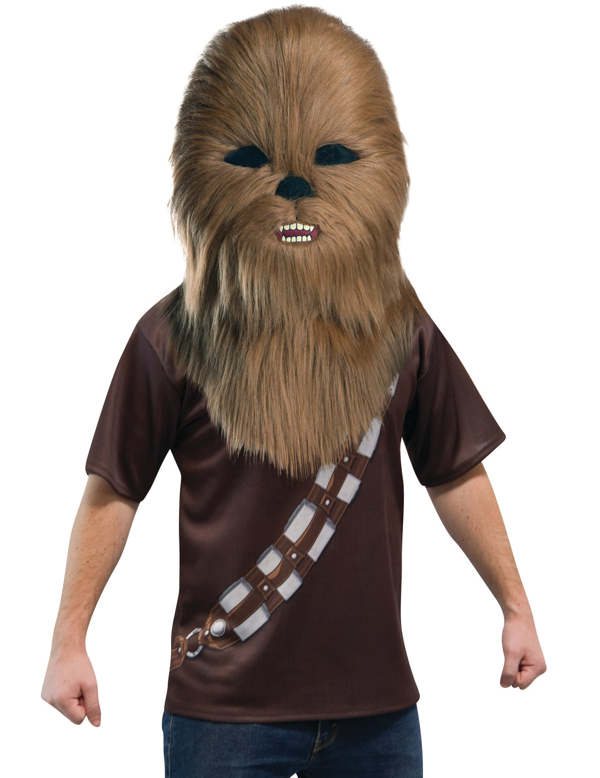 Masque mascotte Chewbacca pour adulte marron en fausse fourrure