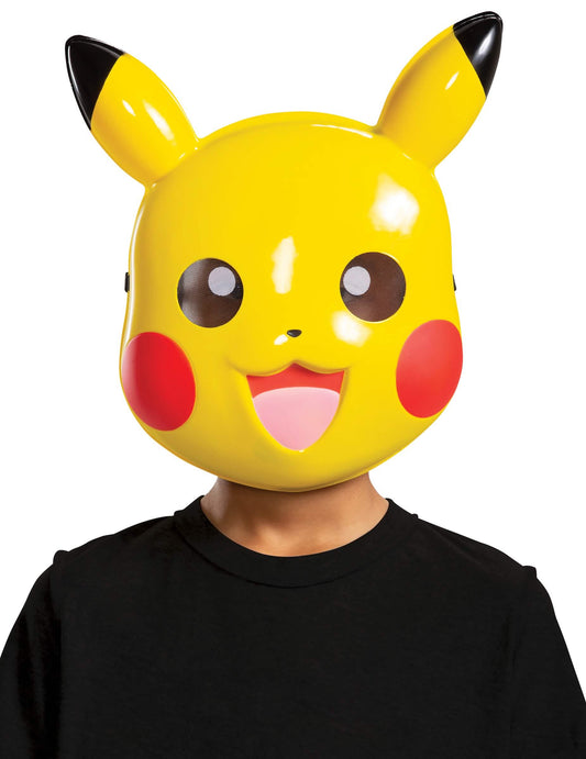 Vue de face du masque Pikachu Pokémon™ pour enfant