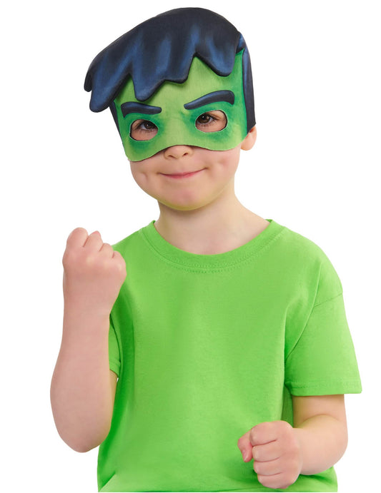 Vue de face du masque preschool Hulk pour enfant