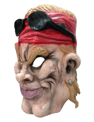 Vue de trois-quarts du masque caricature motard américain
