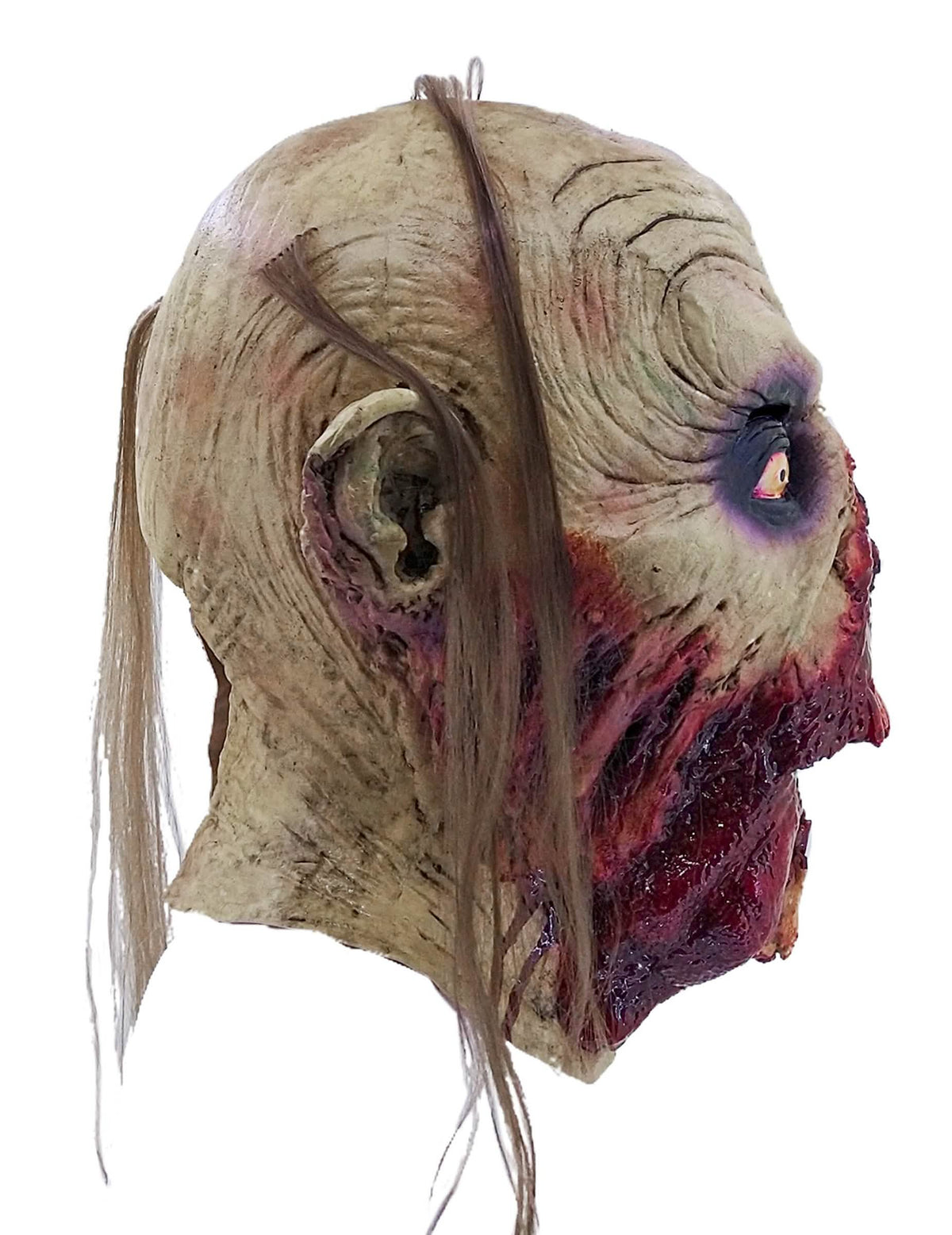 Vista de perfil da máscara zombie ensanguentada