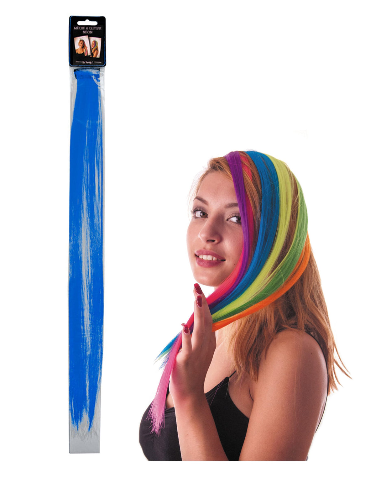 Mèche à clipser pour cheveux pour femme bleue