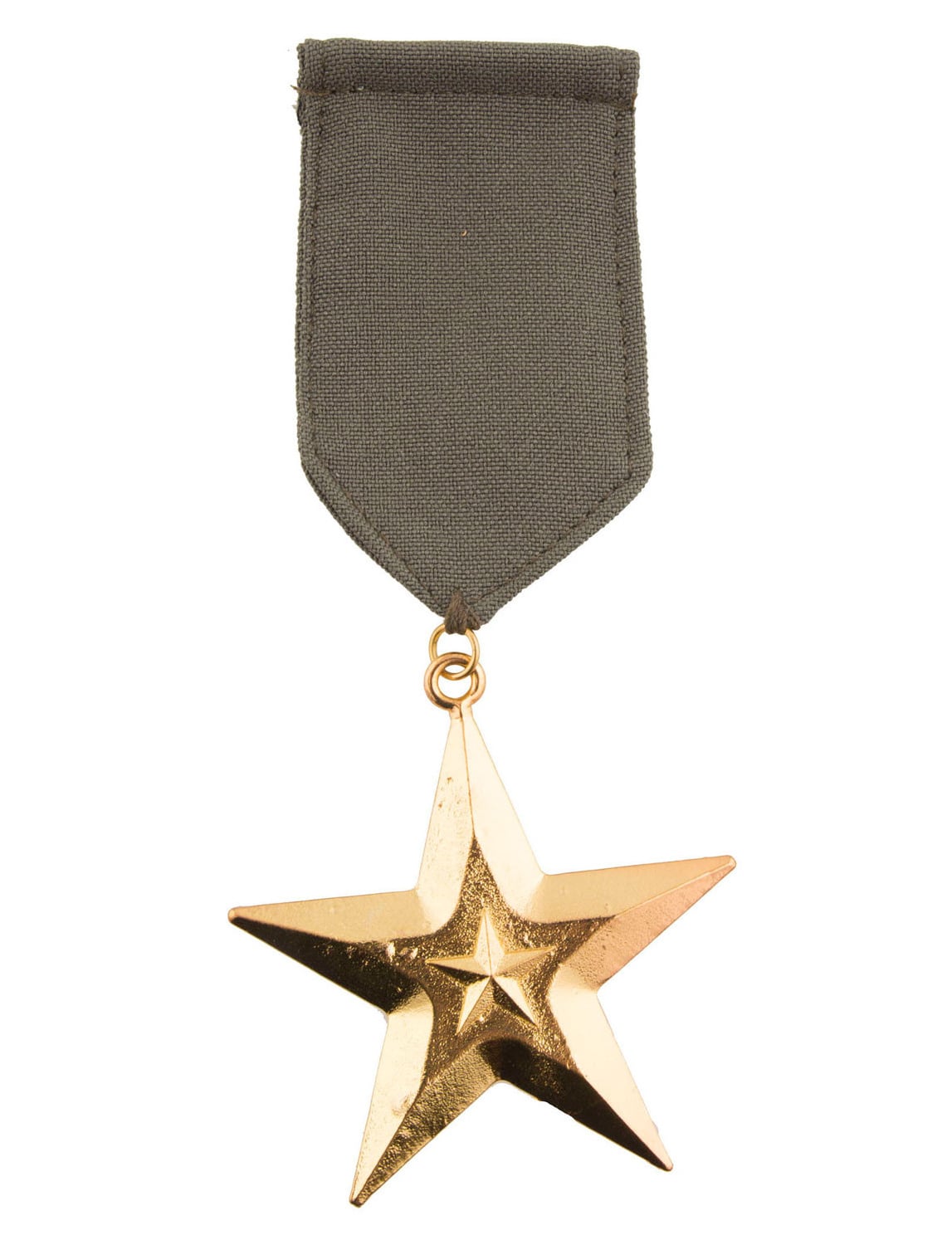 Medalha militar dourada para adulto com fita caqui