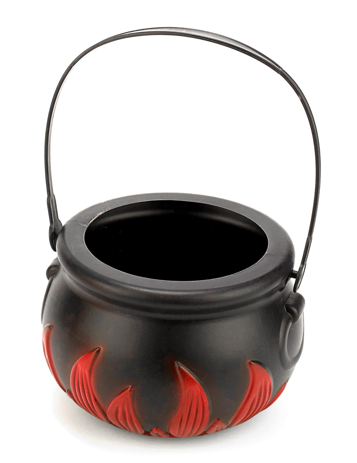 Mini chaudron avec flammes pour enfant noir et rouge
