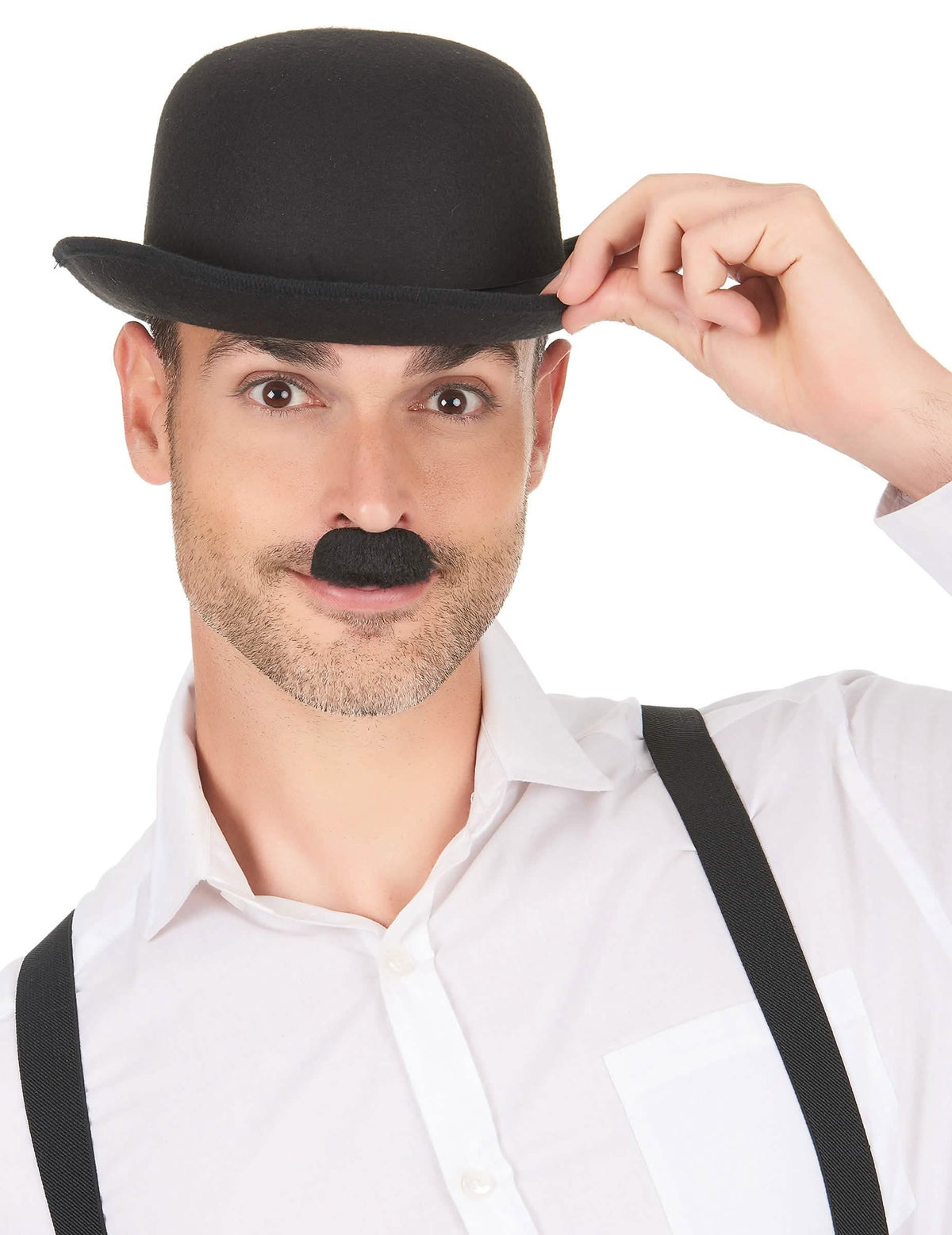 Bigode Charlie Chaplin para adulto preta