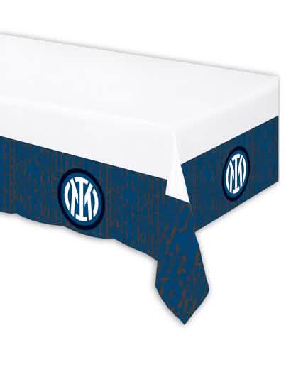 Toalha de papel Inter de Milão azul e branca com logótipos