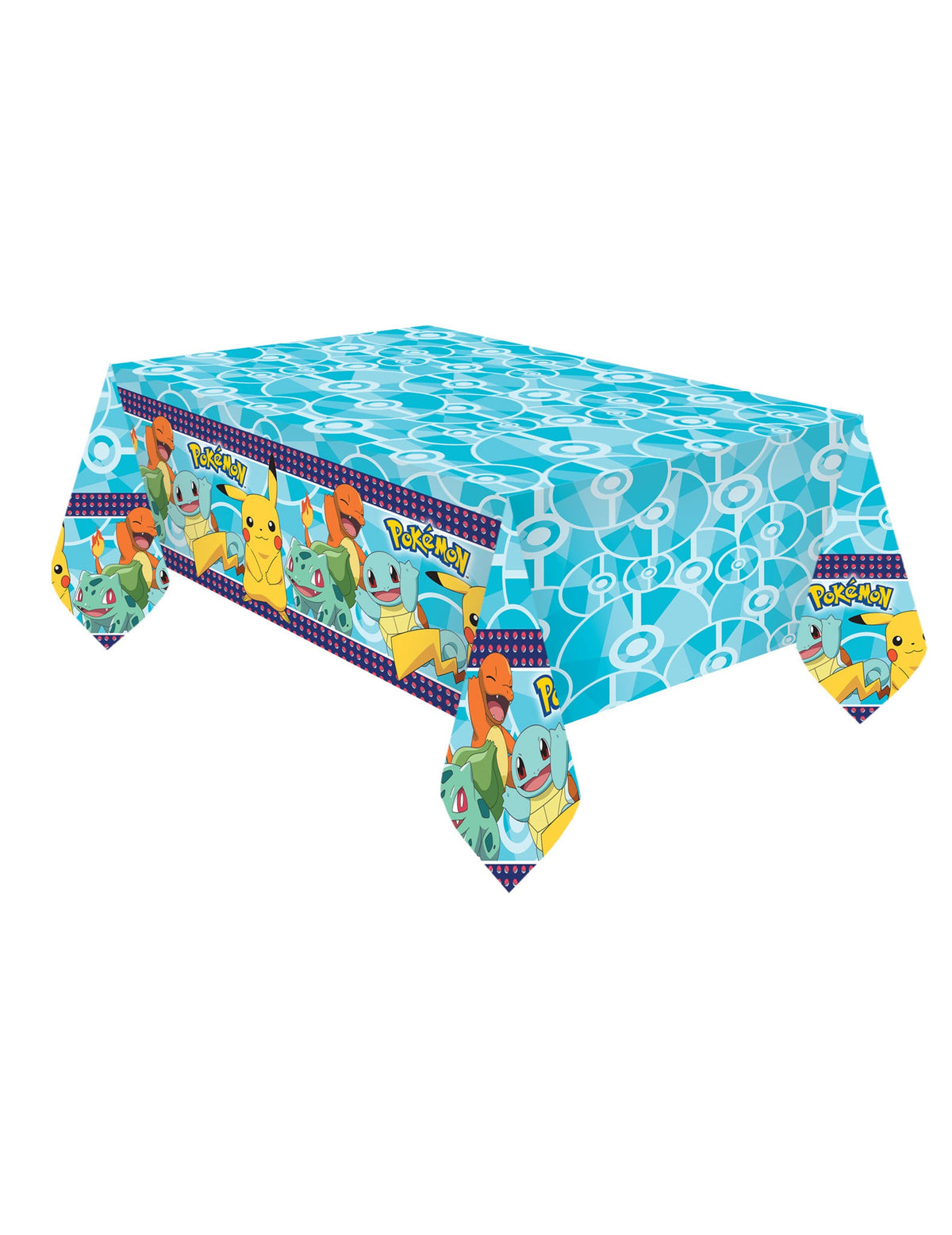 Nappe en plastique Pokémon bleue avec Pikachu et motifs Poké Ball