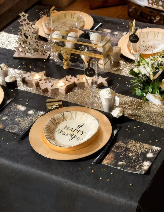 Rolo de toalha de mesa em TNT preto 120 cm x 10 m