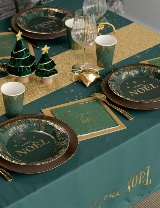 Toalha de Mesa Estrela Cadente verde abeto 145 x 240 cm