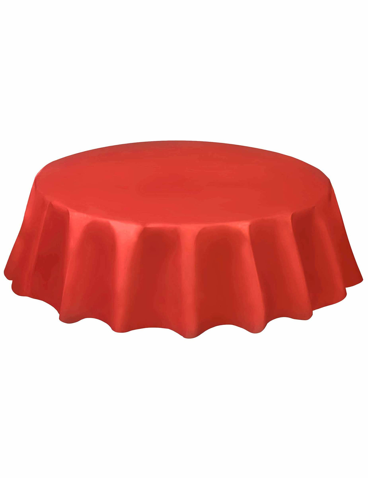 Toalha de mesa descartável redonda de plástico para aniversário vermelha