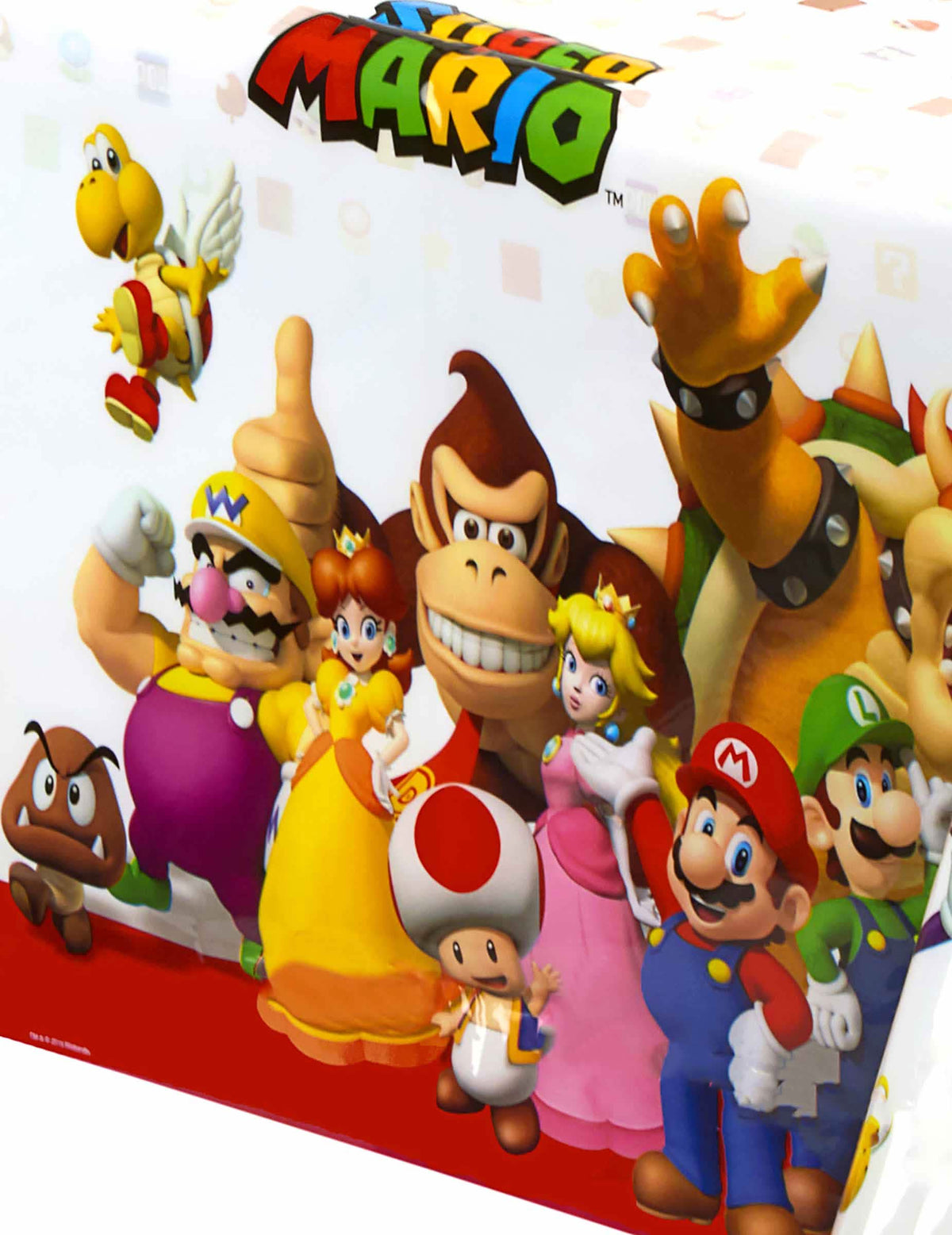 Grande imagem dos personagens da toalha de mesa de plástico Super Mario