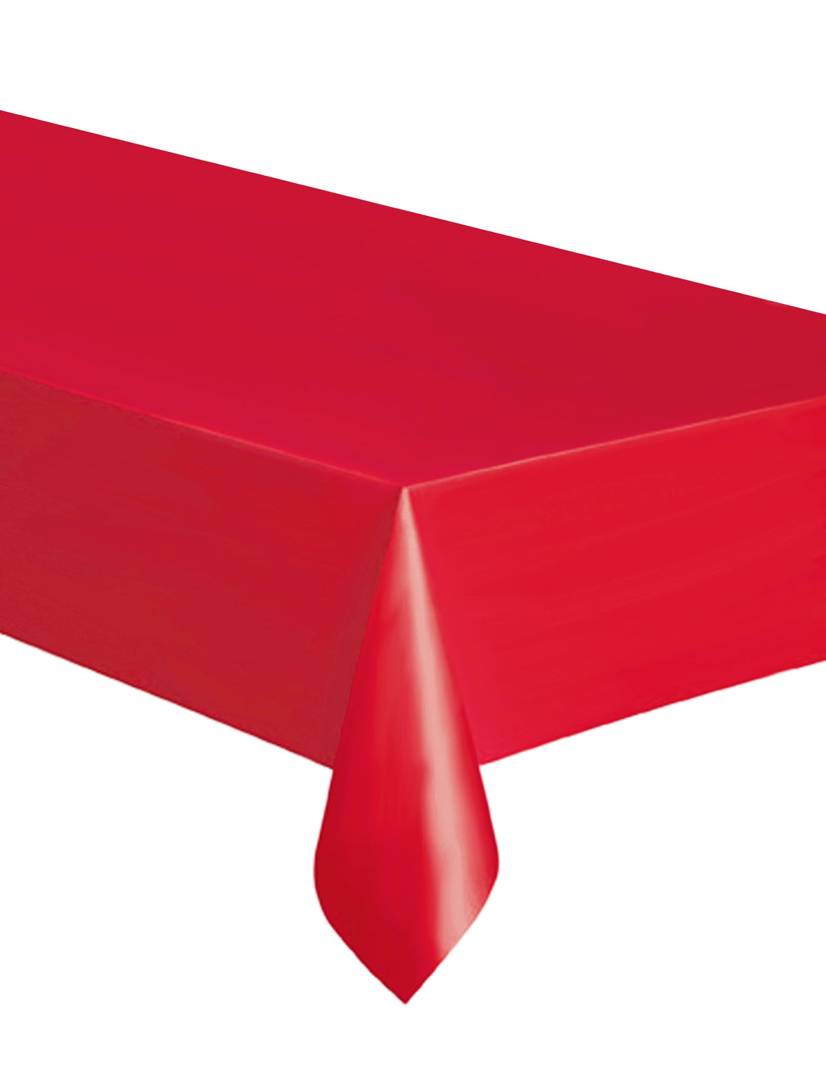 Toalha de mesa retangular de plástico vermelho descartável