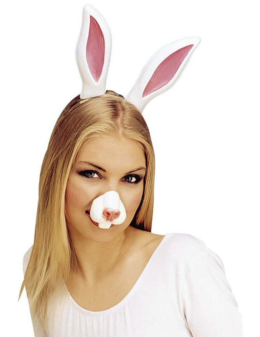 Vue d'ensemble avec oreilles du Nez de lapin pour adulte