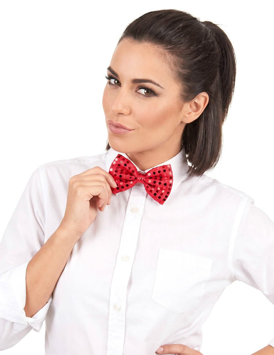 Laço vermelho com lantejoulas adulto
