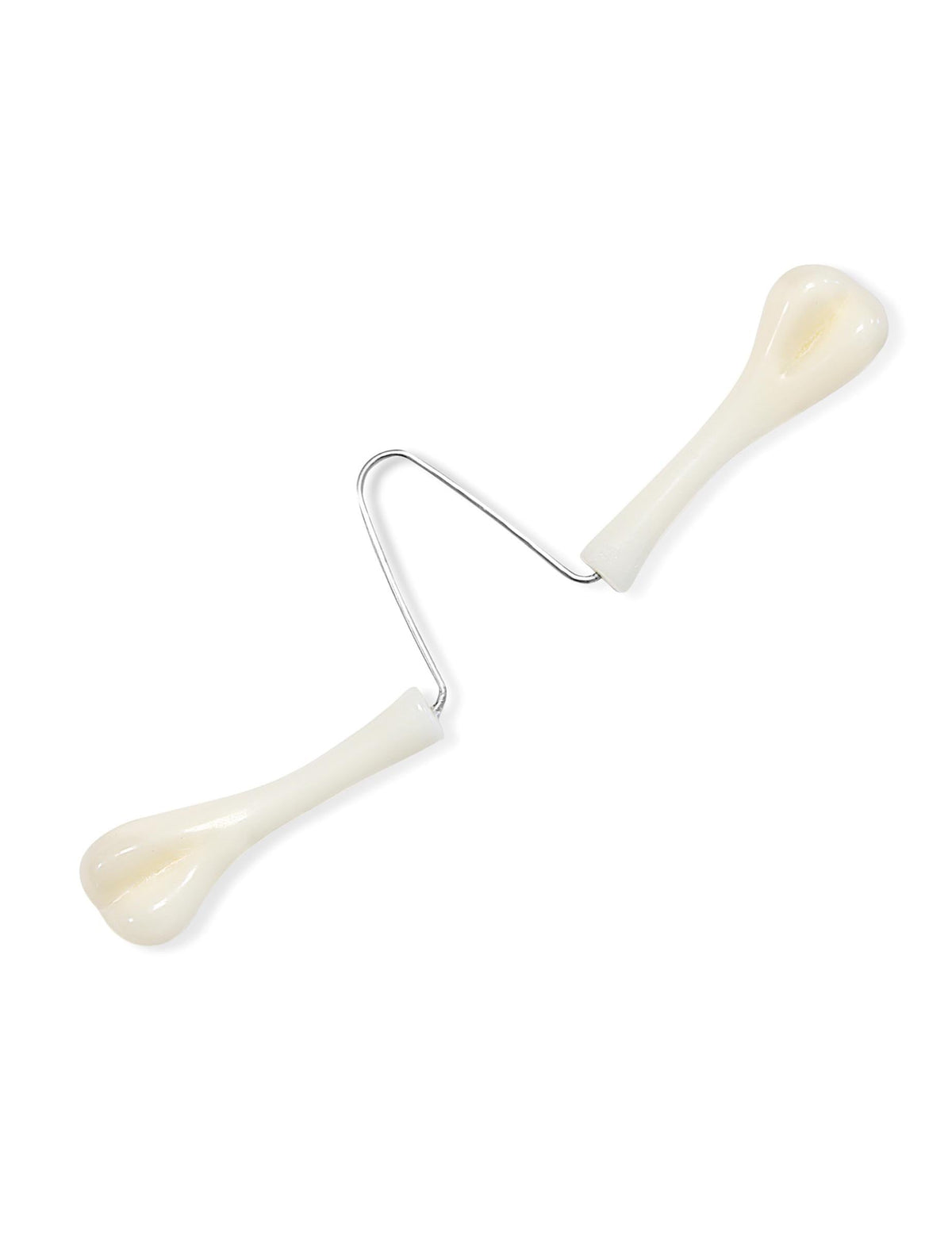 Détail du système de fixation de l'os pour nez d'homme des cavernes